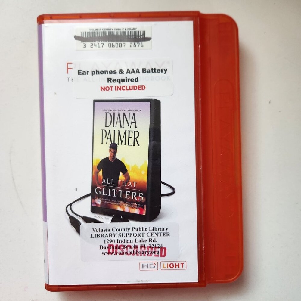 All That Glitters by Diana Palmer Playaway Audiobook, Former Library Copy